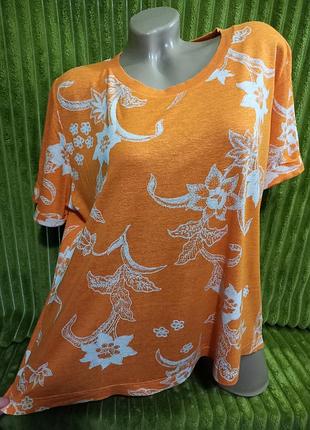 Оранжевая тонка футболочка.14-16р