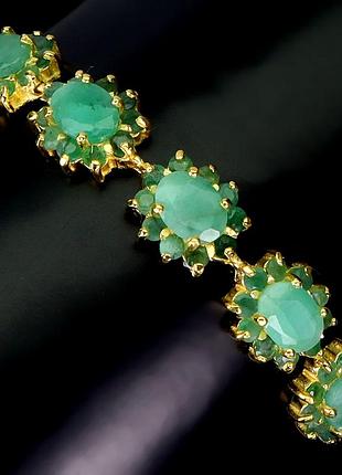 Браслет серебро 925 натуральный изумруд