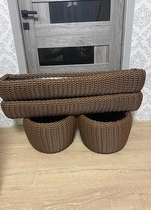 Кашпо з ротангу2 фото