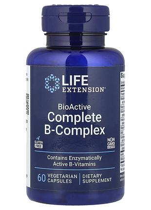 Life extension, полный комплекс биоактивных витаминов группы b, 60 вегетарианских капсул