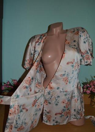 Шикарная шёлковая блузка на запах5 фото