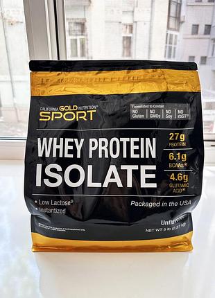 California gold nutrition sport ізолят сироваткового протеїну, без добавок, 2,27 кг