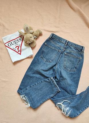 Джинси сині блакитні р 34 42 xs 25 topshop рвані mom