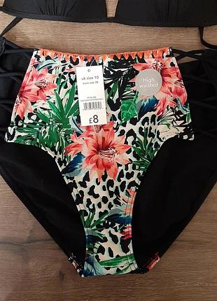Плавки женские высокие посадка талия яркие перекрестья трендовые новые трендовые крутые m l