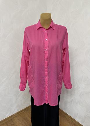 Рожева сорочка з кишенями