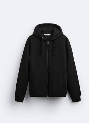 Худі чоловічий з блискавкою zara l чорний