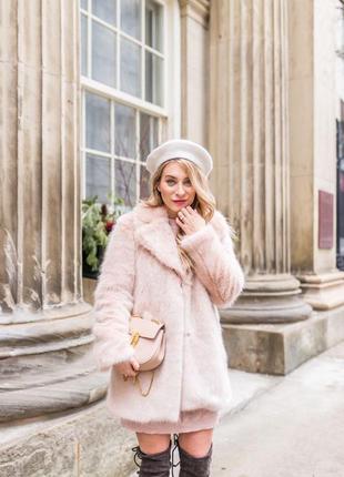 Хіт блогерів instagram тепла ніжно рожева шуба шубка хутряне пальто zara2 фото
