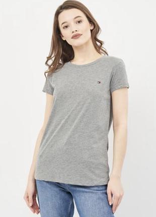 Футболка женская  оригинал бренд tommy hilfiger 10498.3 s серая