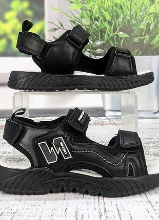 Босоножки детские для мальчика y.top черные на липучках 5778