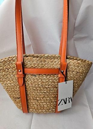 Женская соломенная  сумочка zara
