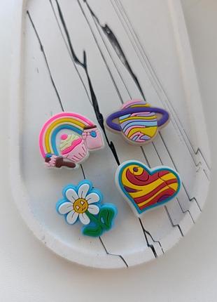 Джибитсы на кроксы лот набор 4 шт jibbitz crocs