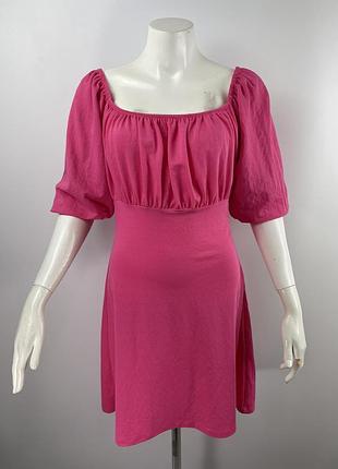 Розовое платье с объемным рукавом / sinsay / s-m / eu 36-38 / состояние идеальное!!!