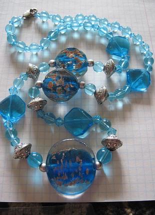 Бусы . муранское стекло.