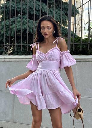 Платье  из муслина хлопок на бретелях