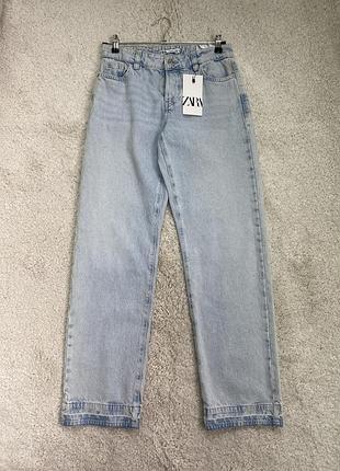 Джинси zara, прямі джинси з середньою посадкою