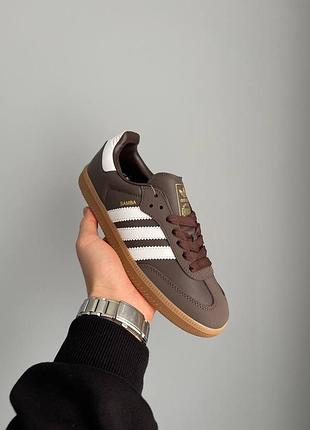 Женские кроссовки адидас самба коричневые, adidas samba brown white, кроссовки жемчужные адидас самба