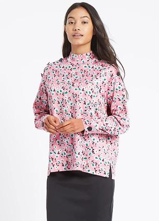 Свободная сатиновая блуза рубашка