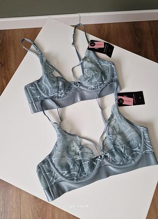 Бюст бюстгалтер бірюзовий мереживний з м'якою чашкою hunkemoller 70b 80b 70d3 фото