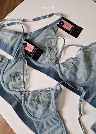 Бюст бюстгалтер бірюзовий мереживний з м'якою чашкою hunkemoller 70b 80b 70d8 фото