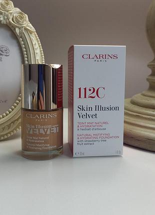Нова! тональна основа для обличчя clarins skin illusion velvet, колір 112c