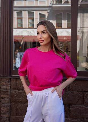 Жіноча літня малинова хакі футболка оверсайз подовжена