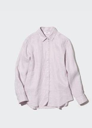 Рубашка uniqlo из льна премиум класса
