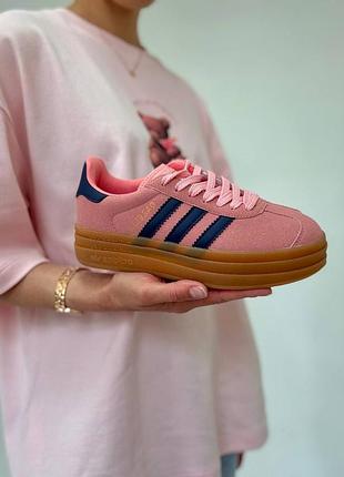 Новинка! кеды адидас газель на платформе розовые gazelle adidas platform 36-41р