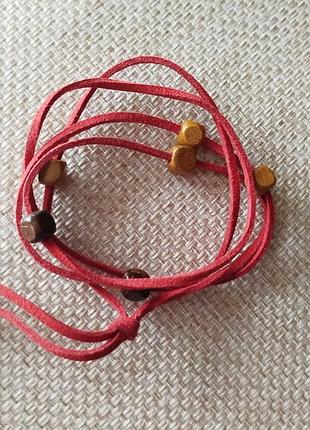 Браслет мягкий на кожаном шнурке,бижутерия италия
