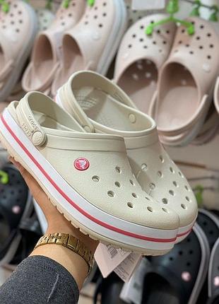 Крокc крокбенд клог бежеві crocs crocband clog stucco/melon