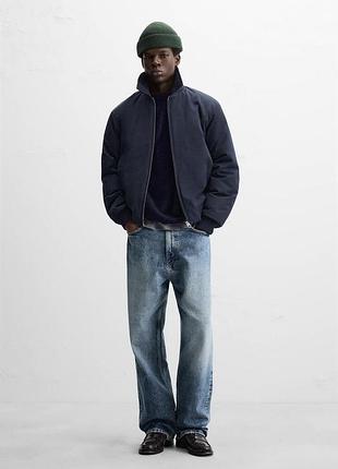 Стеганая мужская куртка бомбер zara