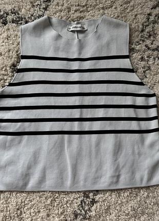 Вільний топ майка zara knit у смужку