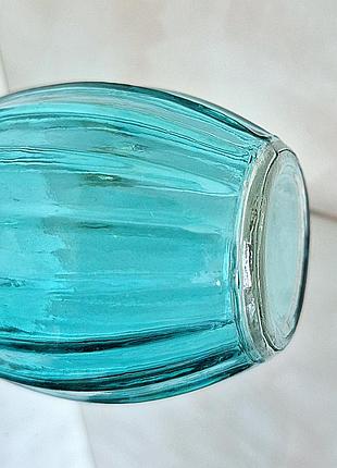 Ваза бирюза винтажная цветное стекло винтаж