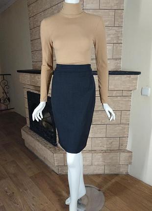 Max mara шерстяная стрейчевая юбка прямого кроя размер м