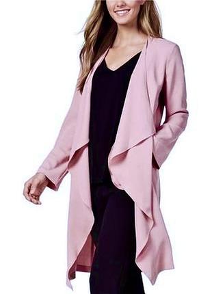 Мягкий очень нежный «замшевый» удлиненный асимметричный кардиган барби плащик с карманами 🌸 нежно-розовый