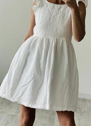 Платье из льна льняное zara