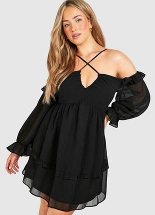 Шифонова сукня 20р шифоновое черное платье