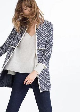Твідове весняне пальто / подовжений жакет zara