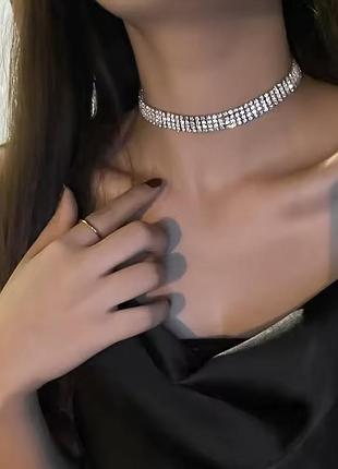 Чокер зі стразами, чокер з камінцями під діамант