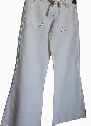 Детские натуральные брюки клёш лён хлопок