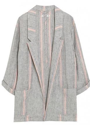 Блейзер pull&bear зі сиішаного льну усмужку xl