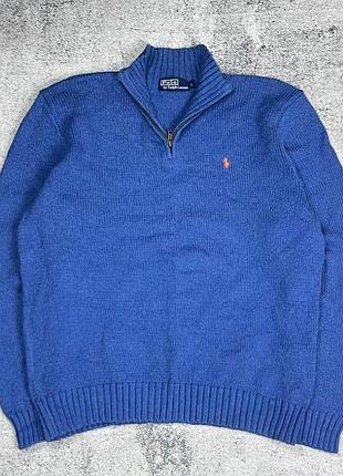 Чоловічий светр polo ralph lauren на блискавці – темно-синій, розмір l