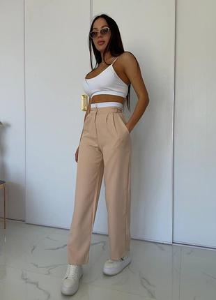 Жіночі брюки з білим поясом