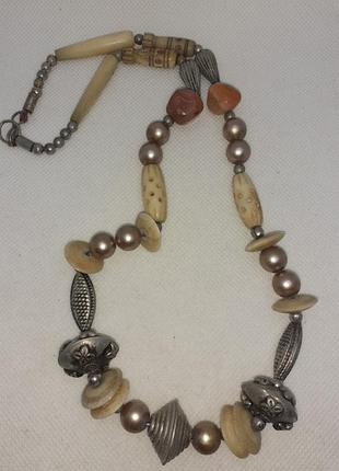 Бусы бижутерия кость винтаж