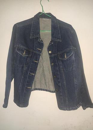Жакет женский джинсовый размер l темно синего цвета