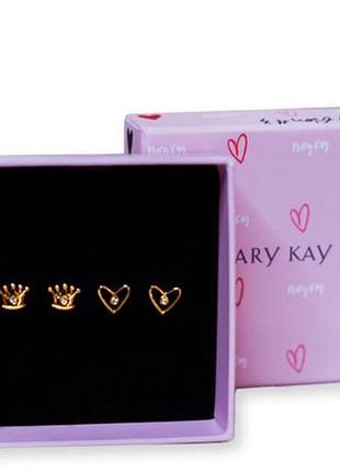 Набір сережок сережки гвоздики пусети мері кей mary kay