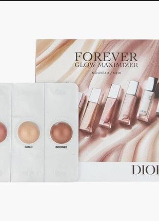 Набір пробників хайлайтерів dior forever glow maximizer longwear liquid