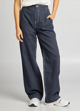 Джинси широкі штани в смужку jdy