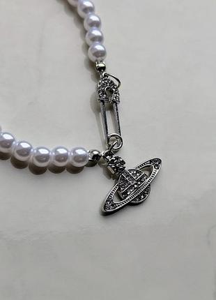 Браслет saturn with beads silver 7