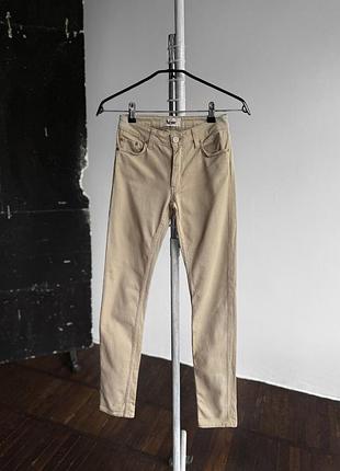 Acne womens flex s bright beige skinny denim jeans жіночі, бежеві джинси скіні з кишенями