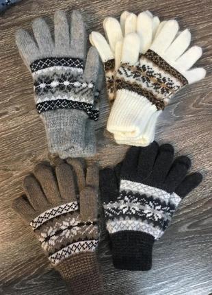 Шерстяні рукавички1 фото